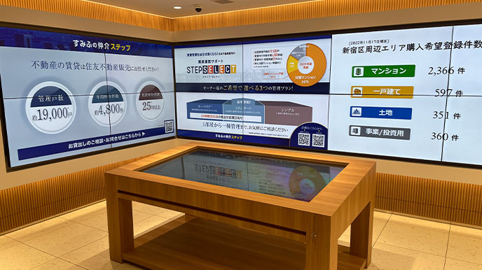シティタワー武蔵小山の店頭パネル＆デジタルサイネージ